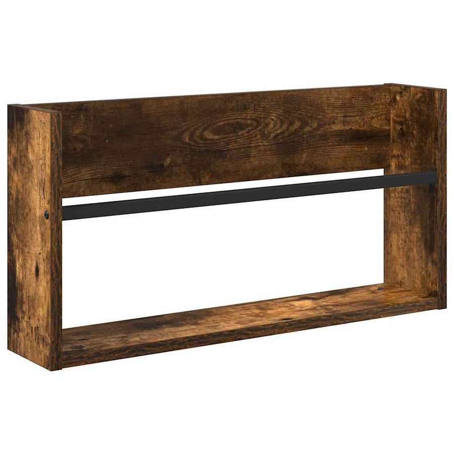 Tijdschrift Rek Bewerkt Hout 1 60 x 12 x 30 cm Gerookt eiken