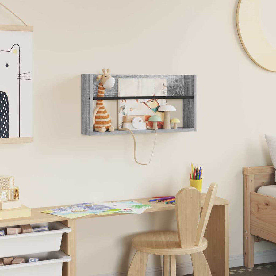 Tijdschrift Rek Bewerkt Hout 1 60 x 12 x 30 cm Grijs sonoma