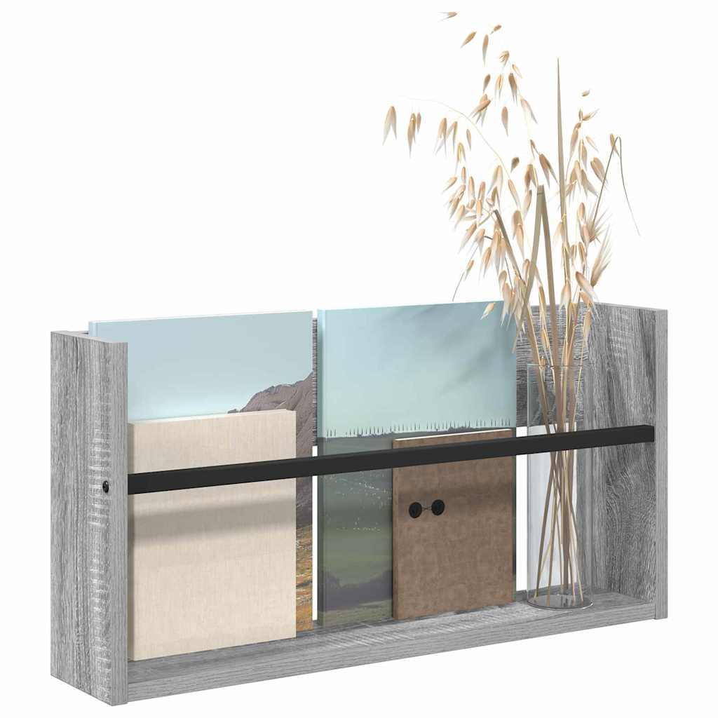 Tijdschrift Rek Bewerkt Hout 1 60 x 12 x 30 cm Grijs sonoma