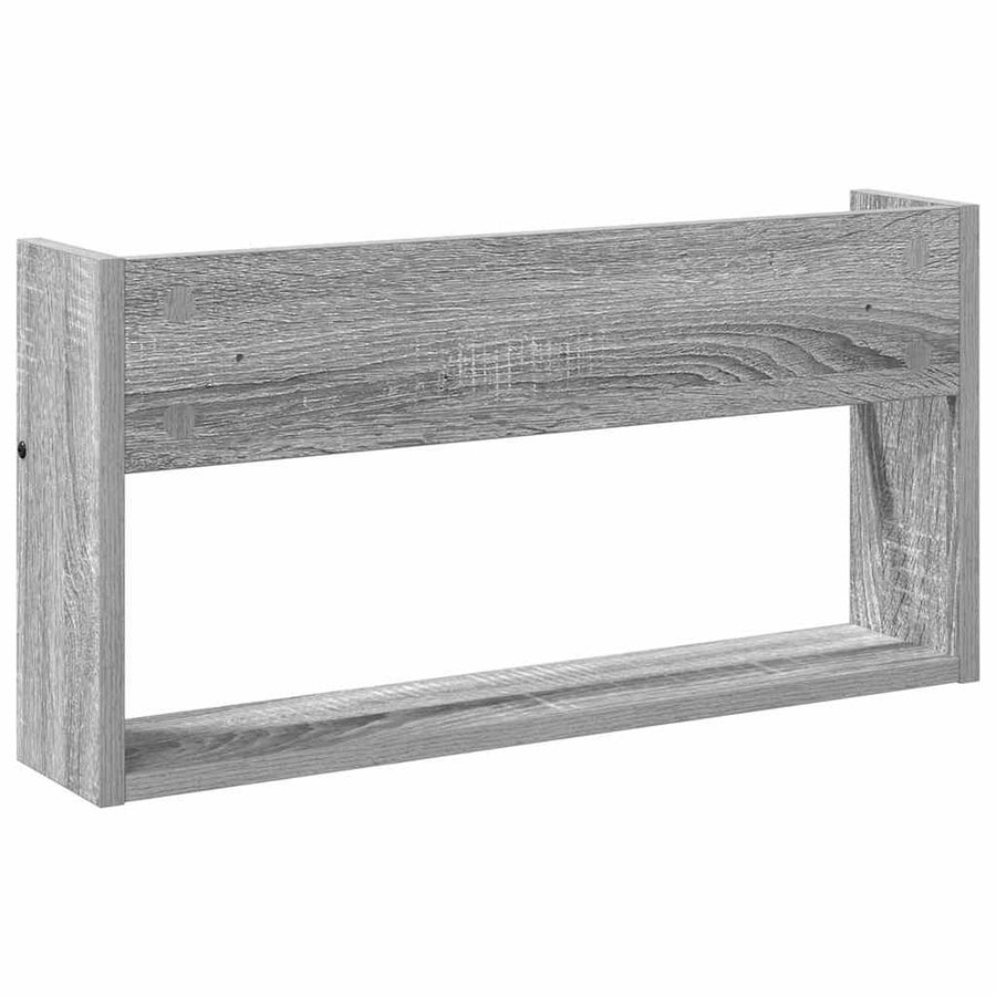 Tijdschrift Rek 2 Pcs Bewerkt Hout 60 x 12 x 30 cm Grijs sonoma