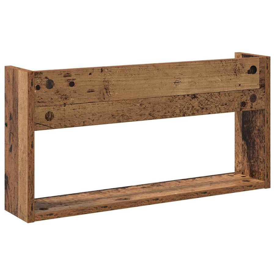 Tijdschrift Rek 2 Pcs Oudhout Bewerkt Hout 60 x 12 x 30 cm Oud hout