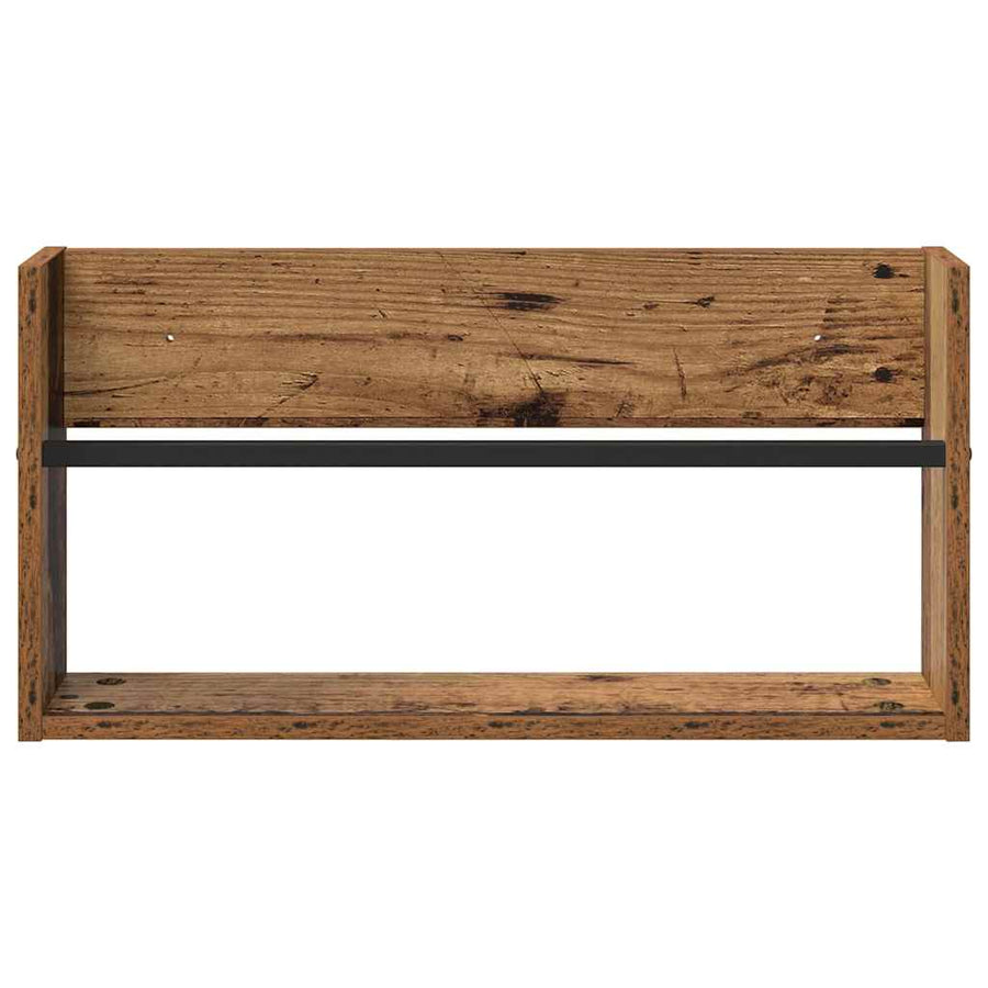Tijdschrift Rek 2 Pcs Oudhout Bewerkt Hout 60 x 12 x 30 cm Oud hout