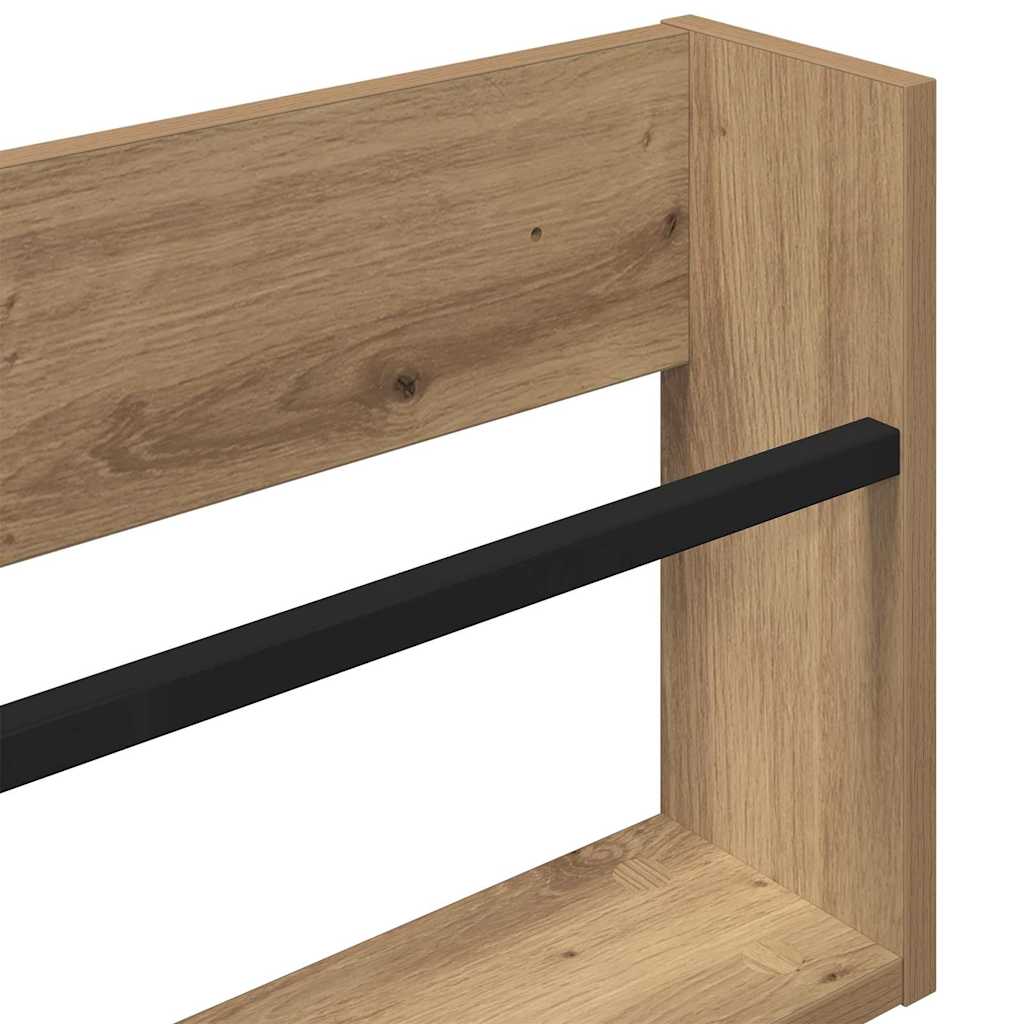 Tijdschrift Rek Met Plank 2 Pcs Artisan Eiken 60 x 12 x 30 cm artisanaal eikenkleurig