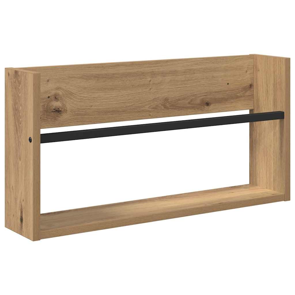 Tijdschrift Rek Met Plank 2 Pcs Artisan Eiken 60 x 12 x 30 cm artisanaal eikenkleurig