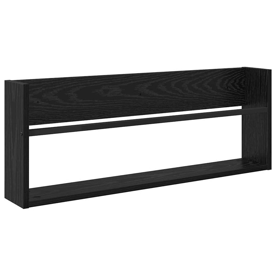 Tijdschrift Rek Bewerkt Hout 1 80 x 12 x 30 cm Zwart eiken