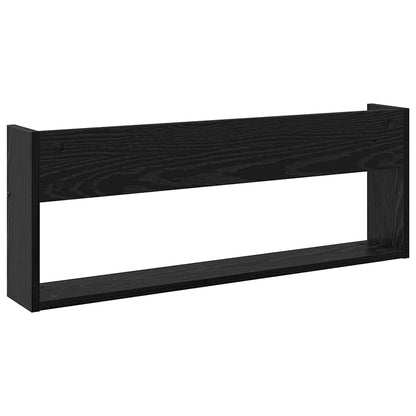 Tijdschrift Rek 2 Pcs Bewerkt Hout 80 x 12 x 30 cm Zwart eiken