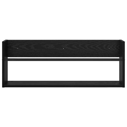 Tijdschrift Rek 2 Pcs Bewerkt Hout 80 x 12 x 30 cm Zwart eiken