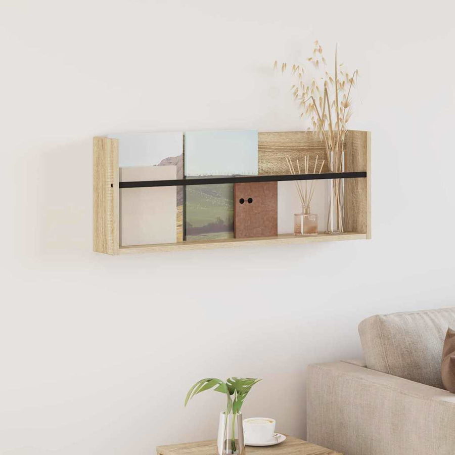 Tijdschrift Rek Bewerkt Hout 1 80 x 12 x 30 cm Sonoma eiken