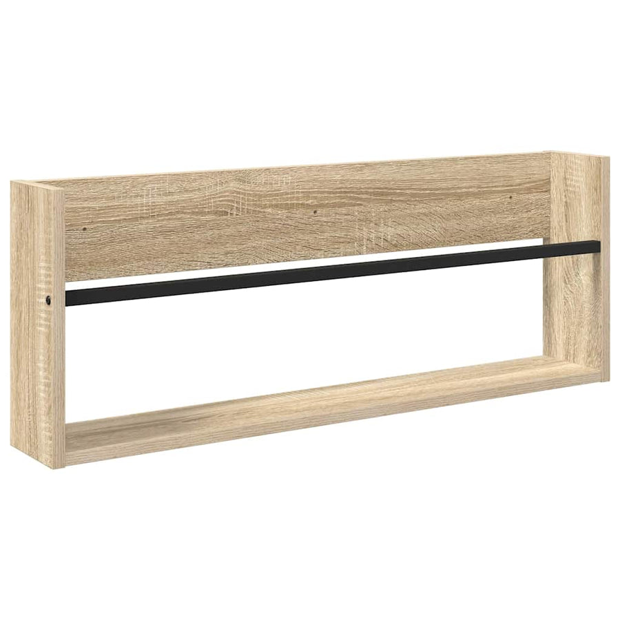Tijdschrift Rek 2 Pcs Bewerkt Hout 80 x 12 x 30 cm Sonoma eiken