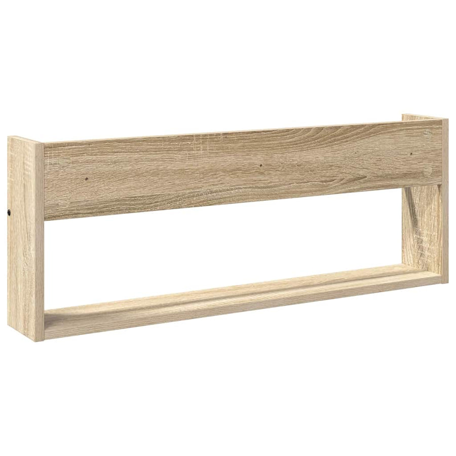Tijdschrift Rek 2 Pcs Bewerkt Hout 80 x 12 x 30 cm Sonoma eiken