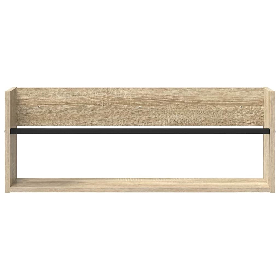 Tijdschrift Rek 2 Pcs Bewerkt Hout 80 x 12 x 30 cm Sonoma eiken