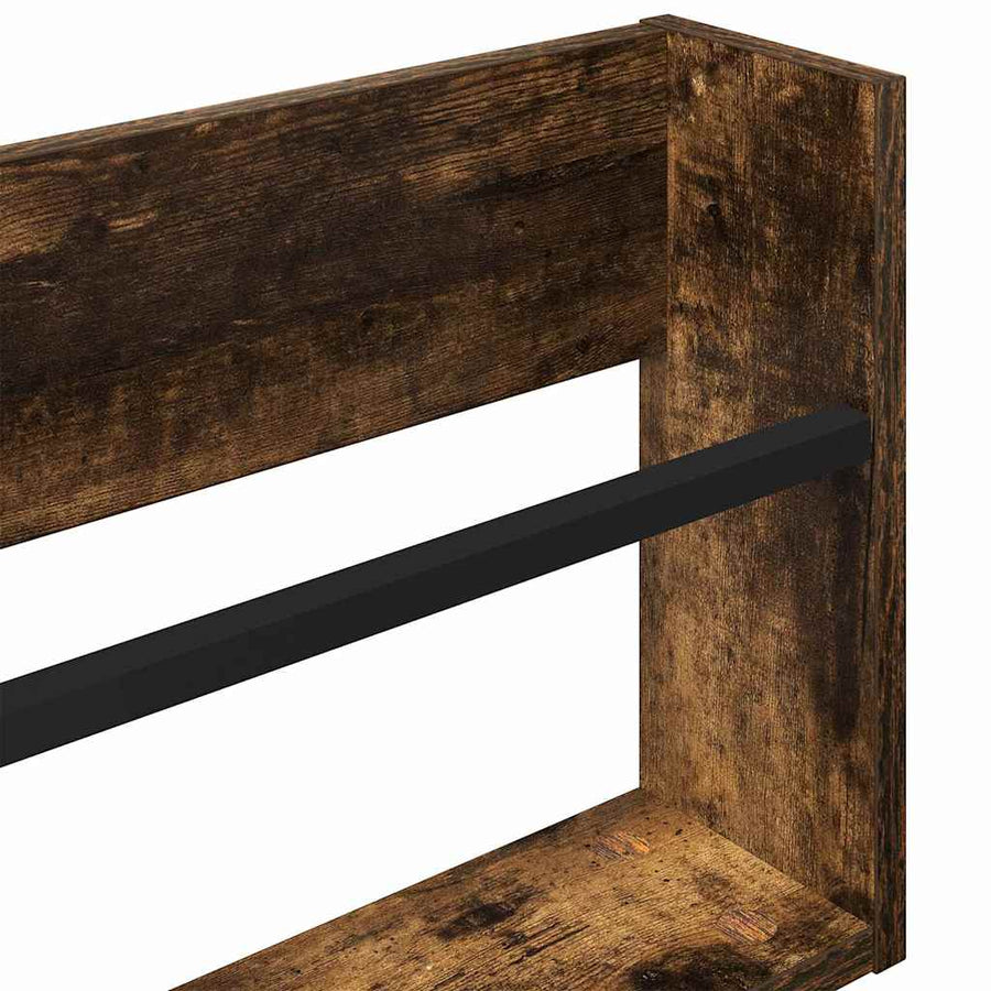 Tijdschrift Rek Bewerkt Hout 1 80 x 12 x 30 cm Gerookt eiken