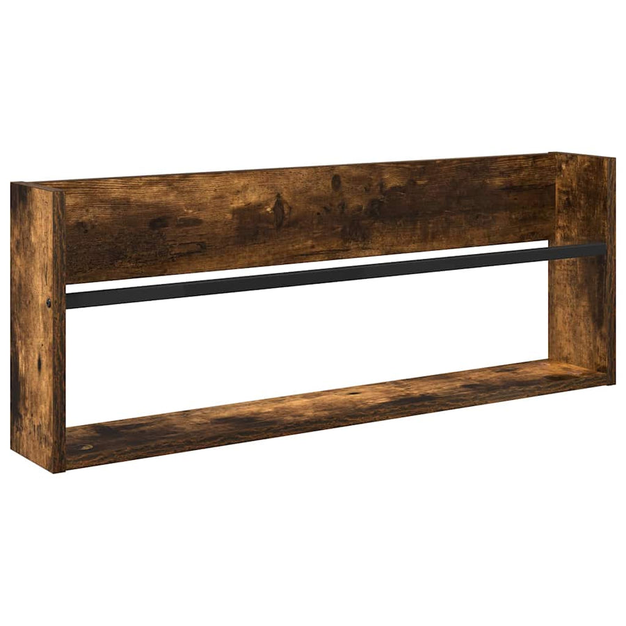 Tijdschrift Rek Bewerkt Hout 1 80 x 12 x 30 cm Gerookt eiken