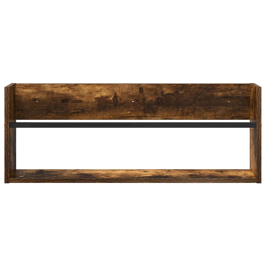 Tijdschrift Rek Bewerkt Hout 1 80 x 12 x 30 cm Gerookt eiken