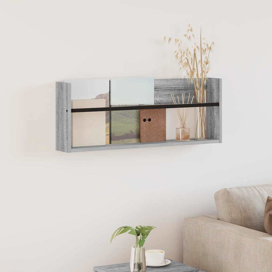 Tijdschrift Rek Bewerkt Hout 1 80 x 12 x 30 cm Grijs sonoma