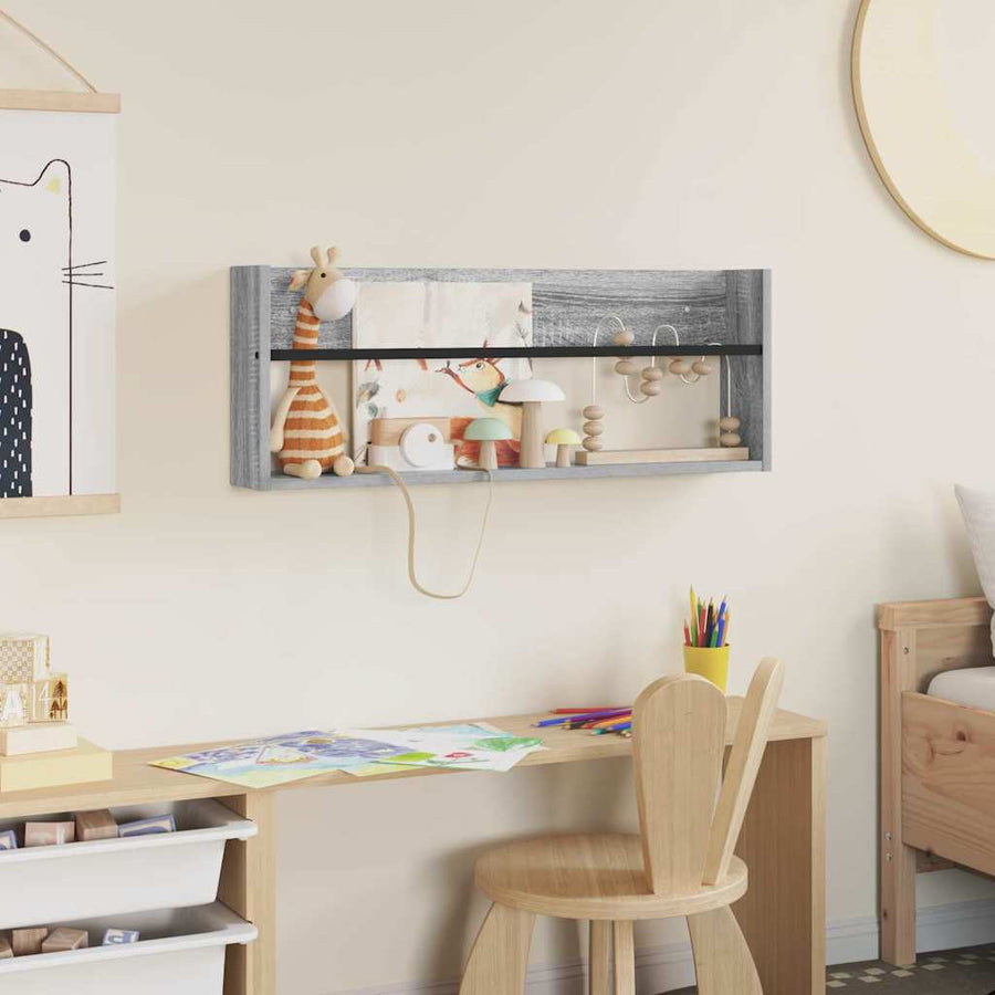 Tijdschrift Rek Bewerkt Hout 1 80 x 12 x 30 cm Grijs sonoma