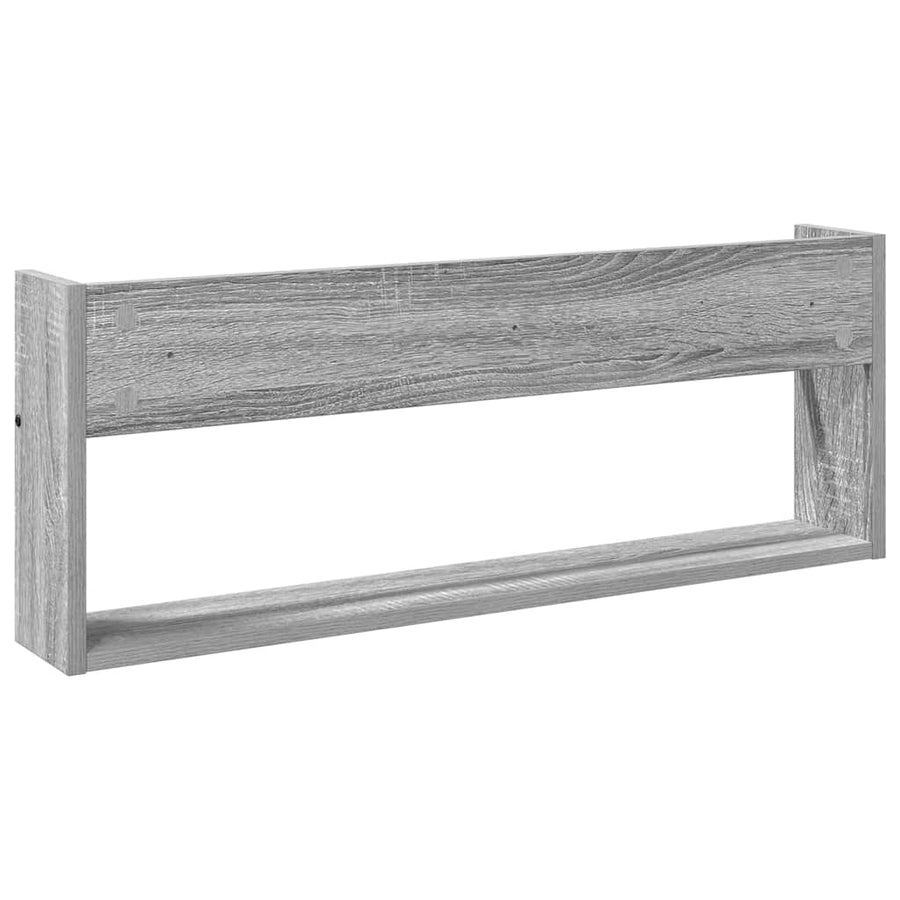 Tijdschrift Rek 2 Pcs Bewerkt Hout 80 x 12 x 30 cm Grijs sonoma