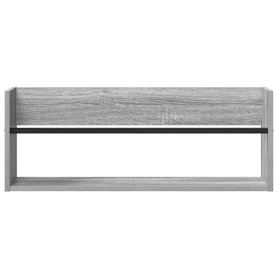 Tijdschrift Rek 2 Pcs Bewerkt Hout 80 x 12 x 30 cm Grijs sonoma