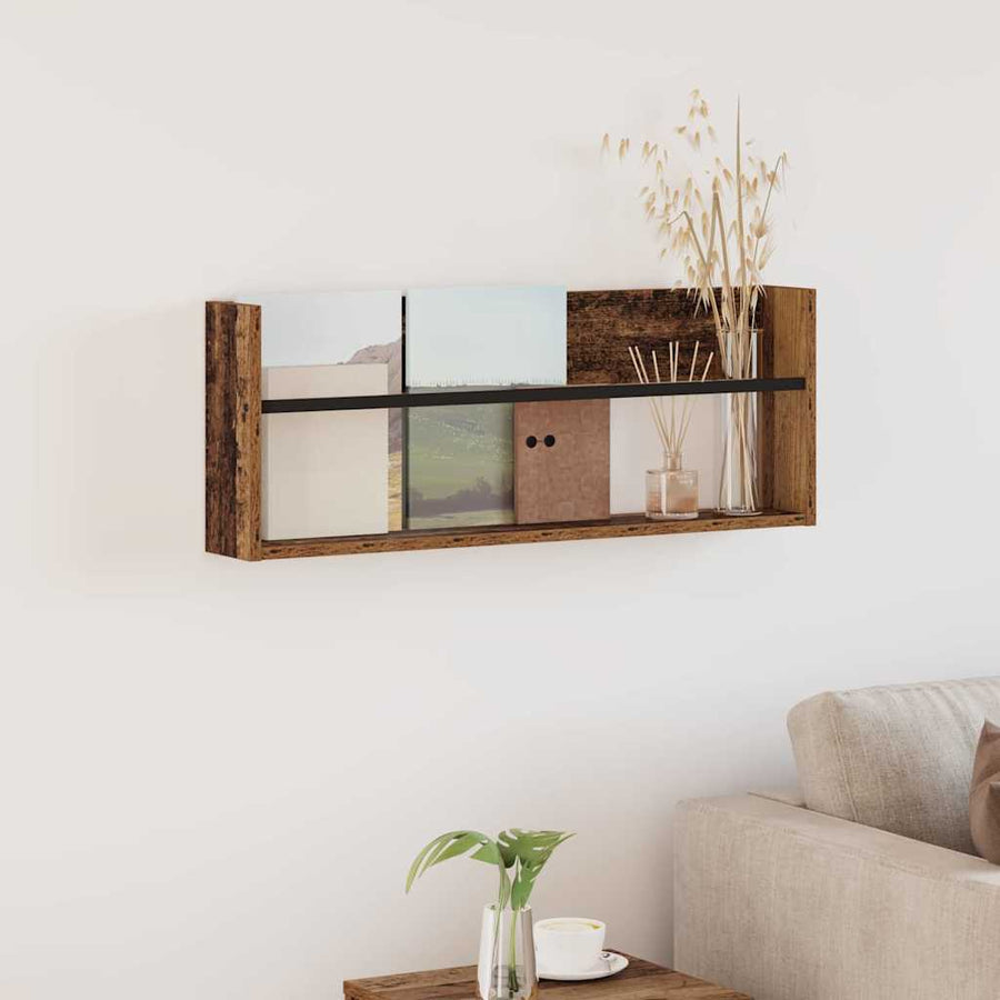 Tijdschrift Rek Met Plank Oudhout Bewerkt Hout 1 80 x 12 x 30 cm Oud hout