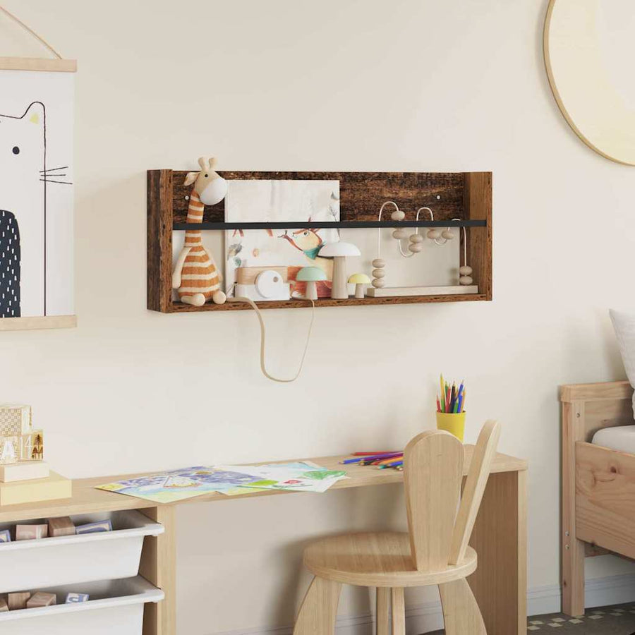 Tijdschrift Rek Met Plank Oudhout Bewerkt Hout 1 80 x 12 x 30 cm Oud hout
