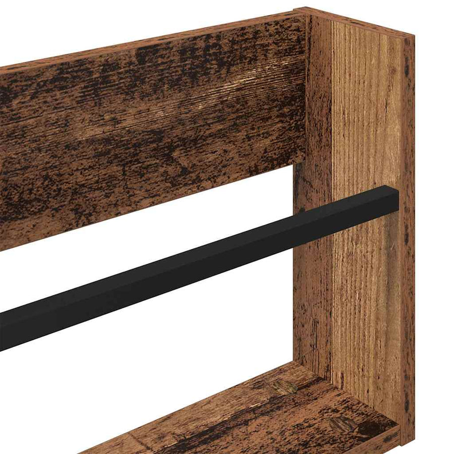 Tijdschrift Rek 2 Pcs Oudhout Bewerkt Hout 80 x 12 x 30 cm Oud hout