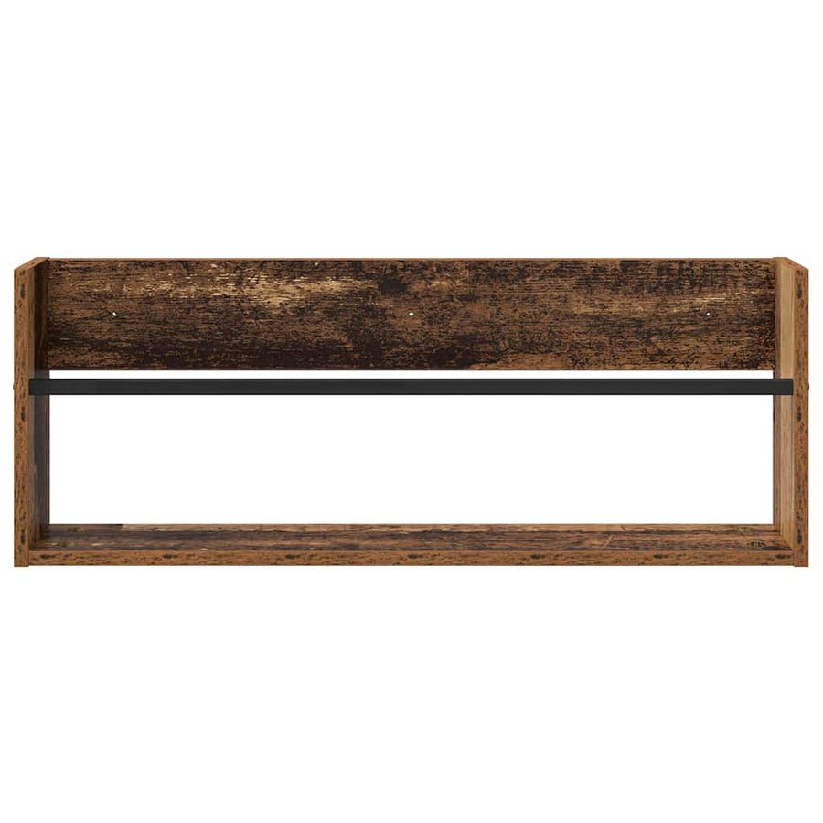 Tijdschrift Rek 2 Pcs Oudhout Bewerkt Hout 80 x 12 x 30 cm Oud hout