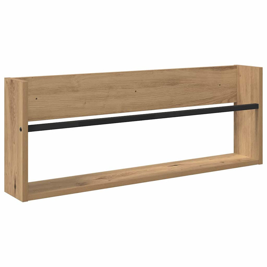 Tijdschrift Rek Met Plank 2 Pcs Artisan Eiken 80 x 12 x 30 cm artisanaal eikenkleurig