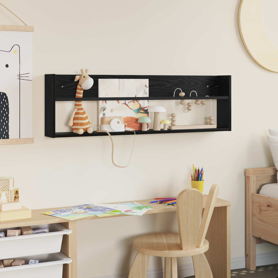 Tijdschrift Rek Bewerkt Hout 1 100 x 12 x 30 cm Zwart eiken