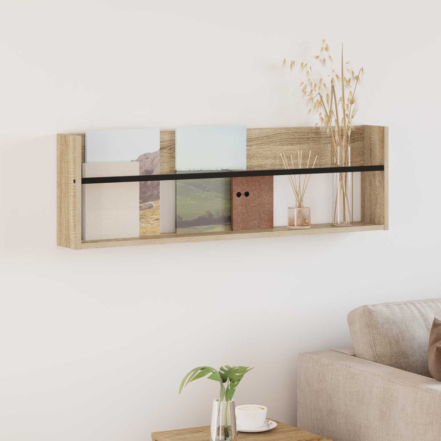 Tijdschrift Rek Bewerkt Hout 1 100 x 12 x 30 cm Sonoma eiken