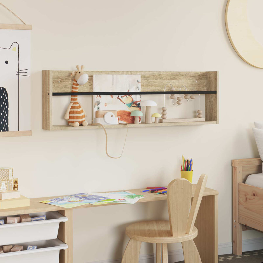 Tijdschrift Rek Bewerkt Hout 1 100 x 12 x 30 cm Sonoma eiken