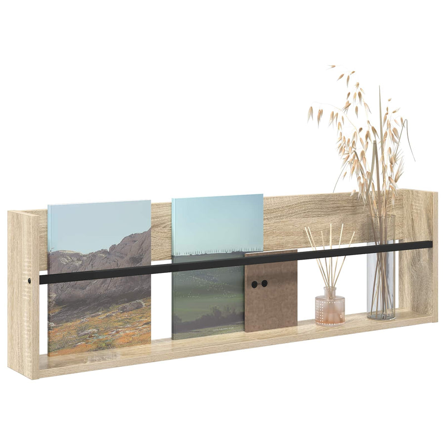 Tijdschrift Rek Bewerkt Hout 1 100 x 12 x 30 cm Sonoma eiken