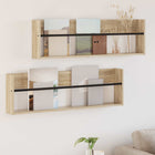 Magazine Shelf with Shelf 2 pcs Sonoma Oak 100 x 12 x 30 cm