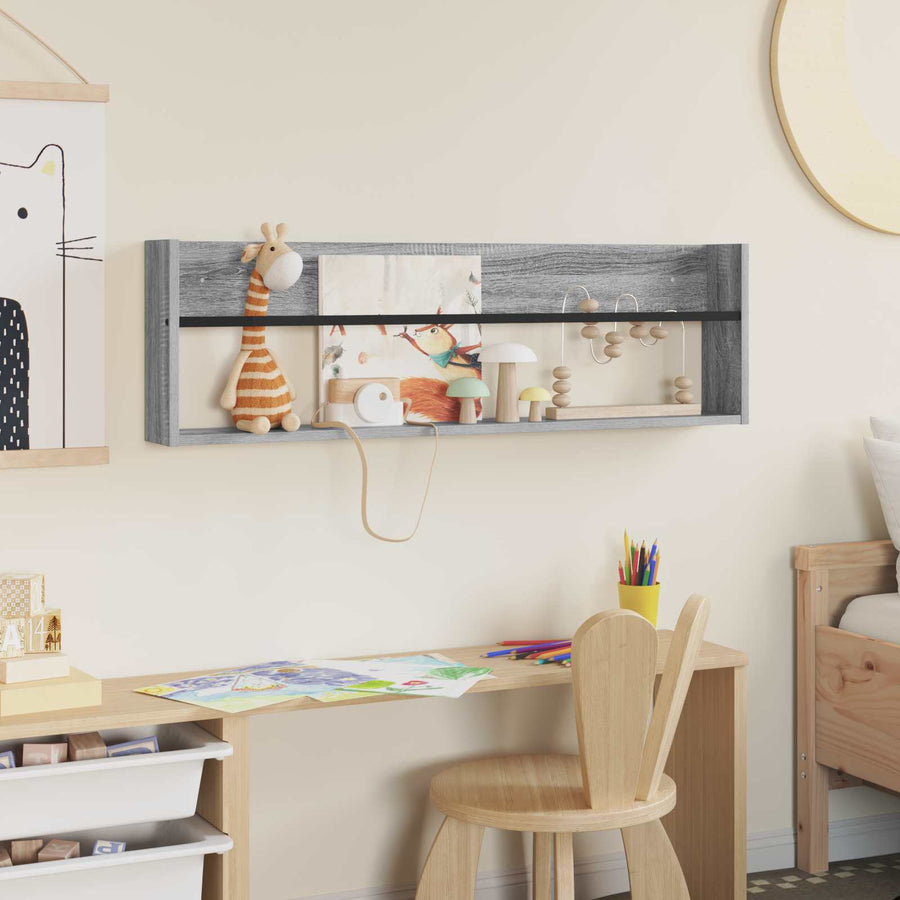 Tijdschrift Rek Bewerkt Hout 1 100 x 12 x 30 cm Grijs sonoma