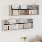 Magazine Rack with Shelf 2 pcs Grey Sonoma 100 x 12 x 30 cm
