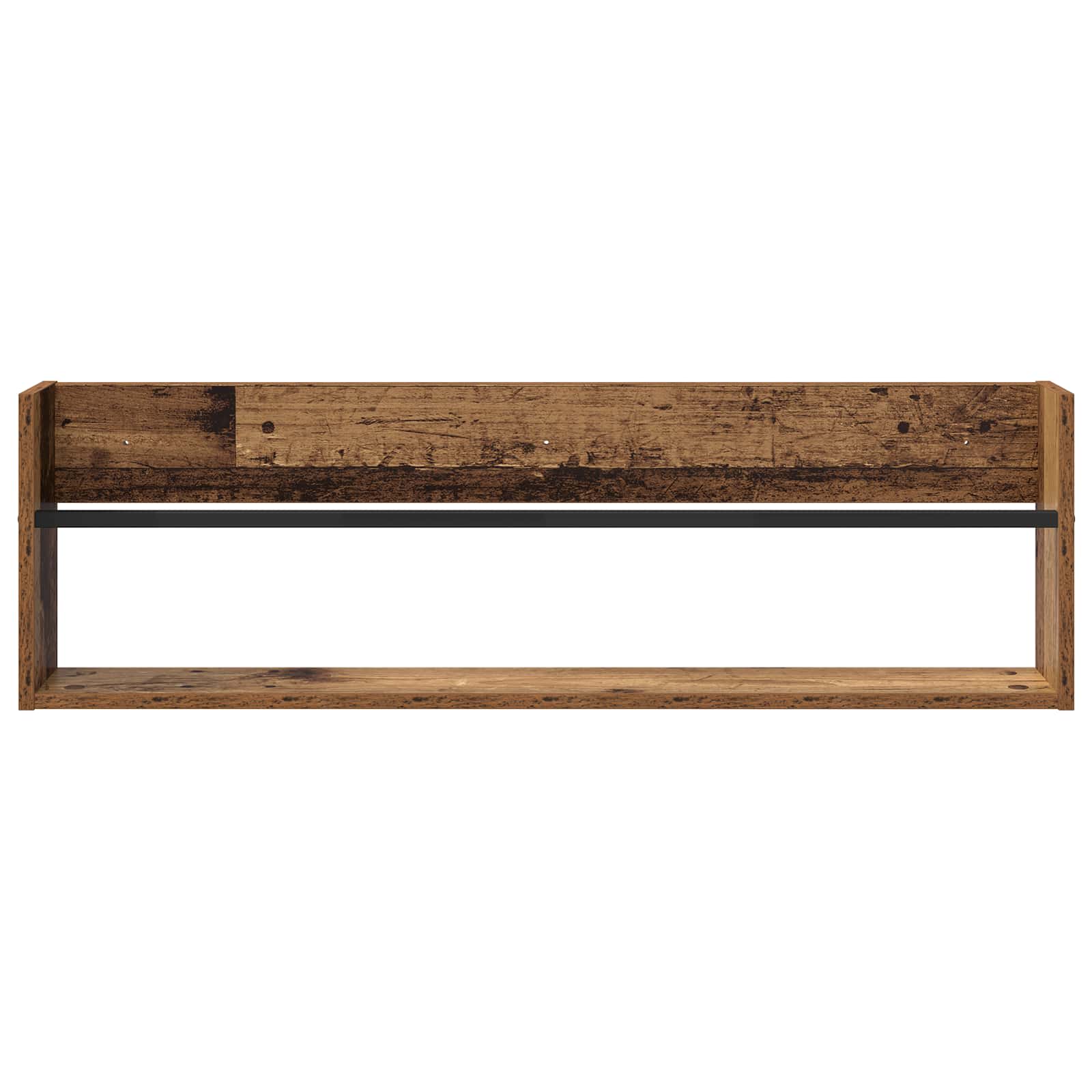Tijdschrift Rek Met Plank Oudhout Bewerkt Hout 1 100 x 12 x 30 cm Oud hout
