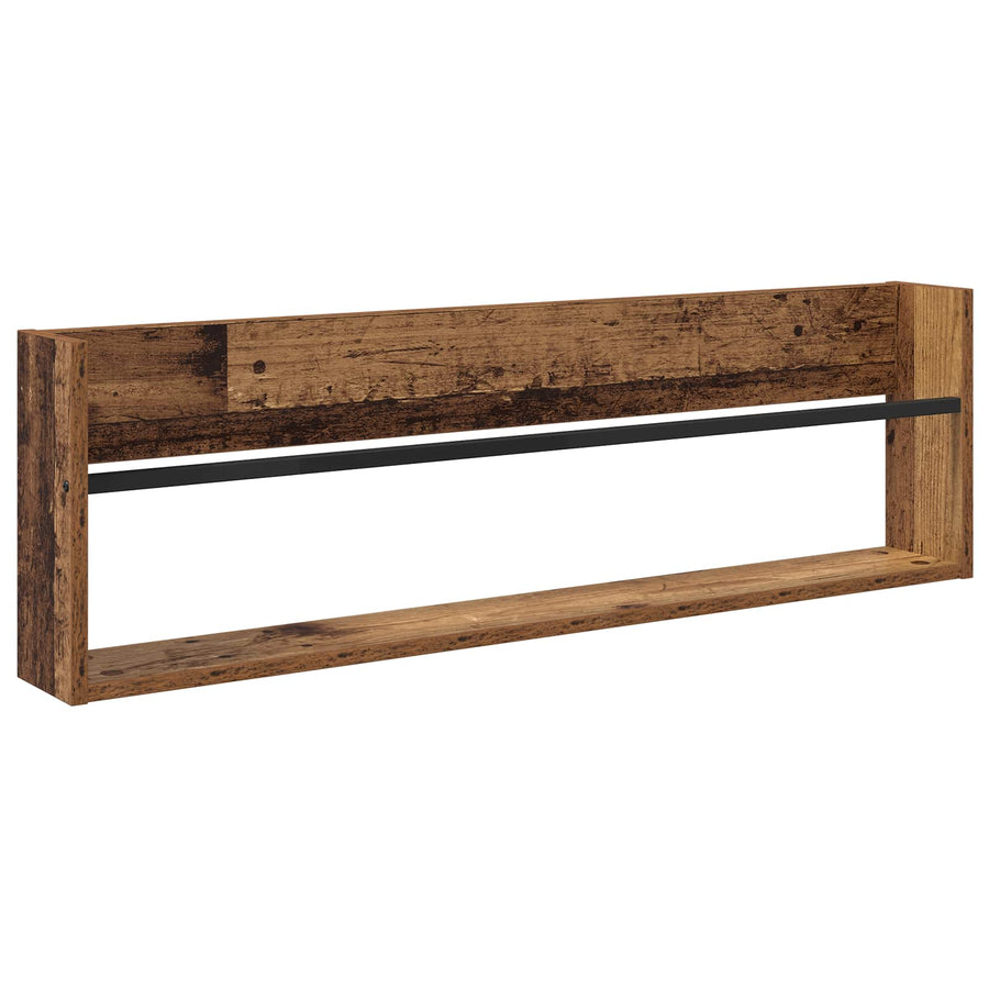 Tijdschrift Rek 2 Pcs Oudhout Bewerkt Hout 100 x 12 x 30 cm Oud hout
