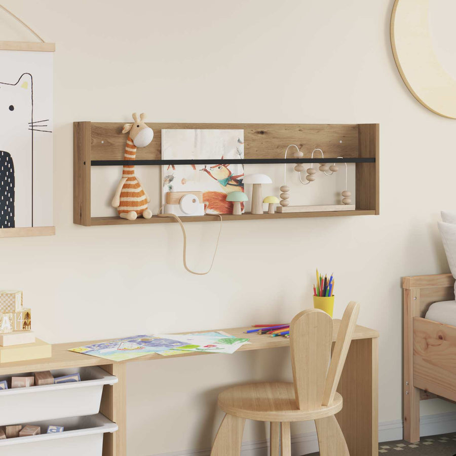 Tijdschrift Rek Artisan Eiken Bewerkt Hout 1 100 x 12 x 30 cm artisanaal eikenkleurig