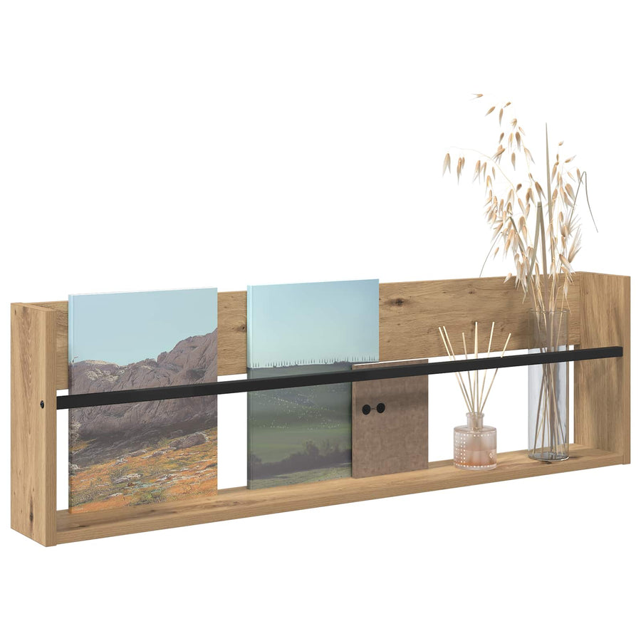 Tijdschrift Rek Artisan Eiken Bewerkt Hout 1 100 x 12 x 30 cm artisanaal eikenkleurig