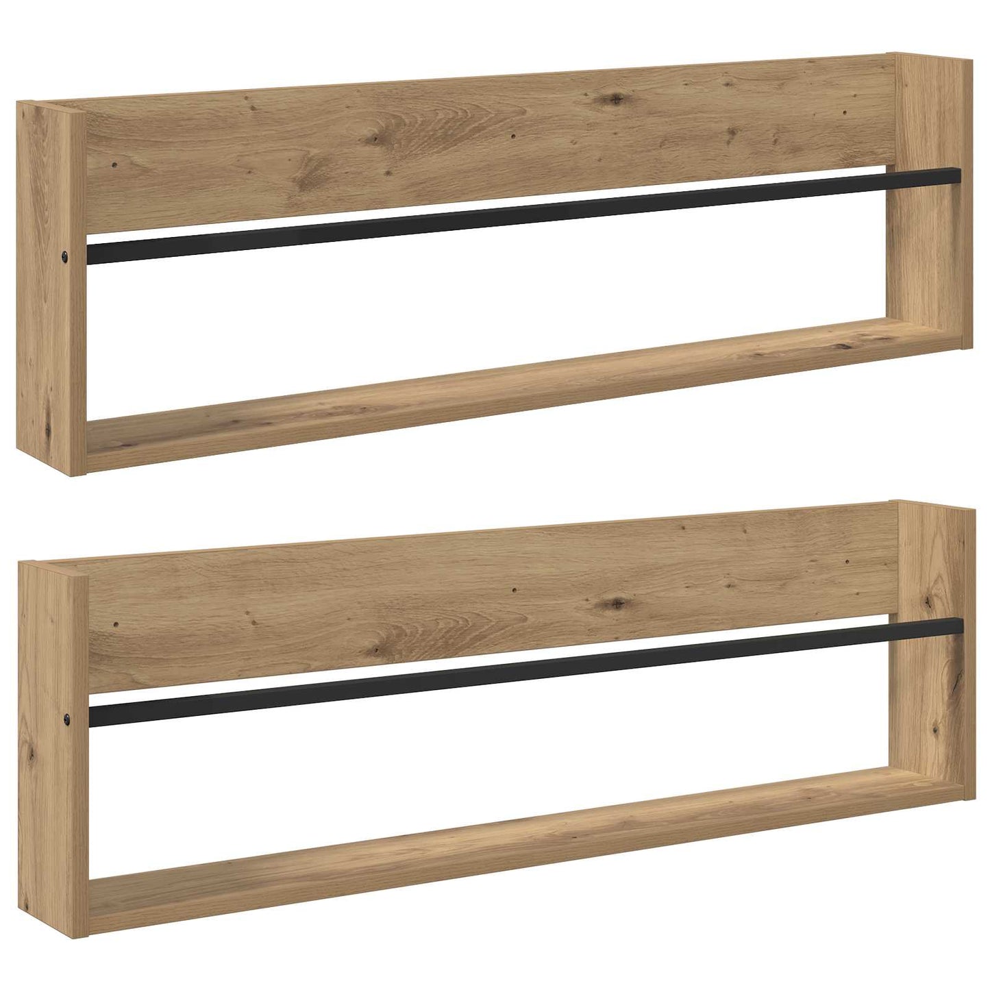 Tijdschrift Rek Met Plank 2 Pcs Artisan Eiken 100 x 12 x 30 cm artisanaal eikenkleurig