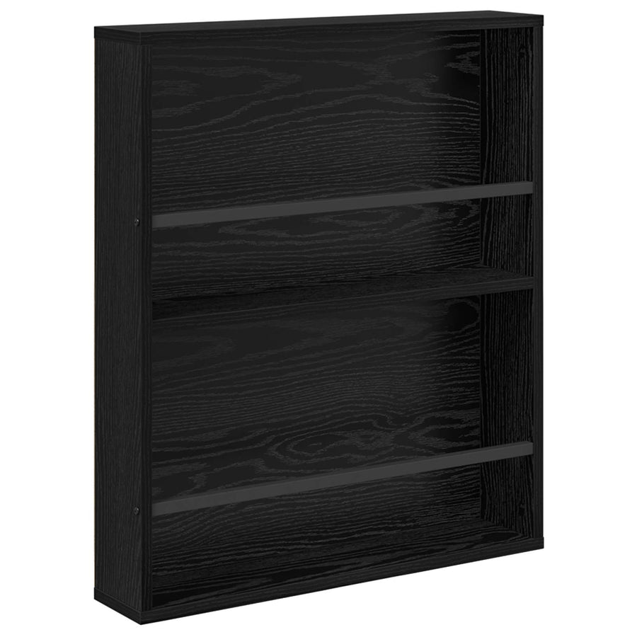 Tijdschrift Rek 2 Pcs Bewerkt Hout 60 x 12 x 70 cm Zwart eiken