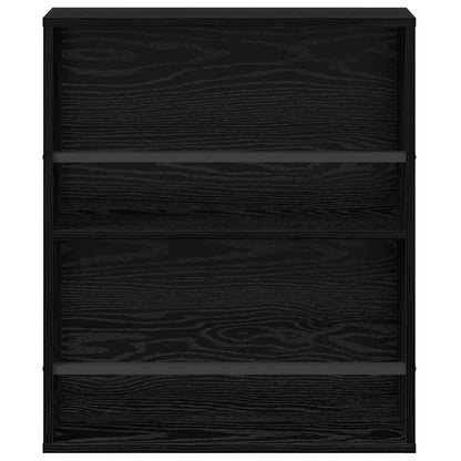 Tijdschrift Rek 2 Pcs Bewerkt Hout 60 x 12 x 70 cm Zwart eiken