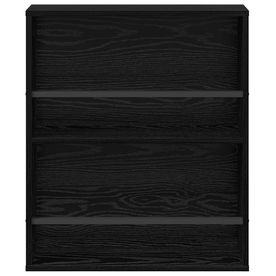 Tijdschrift Rek 2 Pcs Bewerkt Hout 60 x 12 x 70 cm Zwart eiken