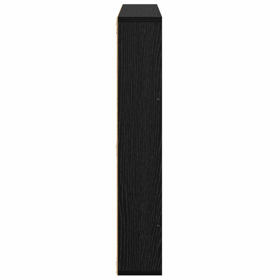 Tijdschrift Rek 2 Pcs Bewerkt Hout 60 x 12 x 70 cm Zwart eiken