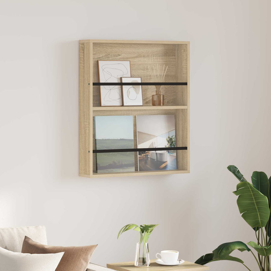 Tijdschrift Rek Bewerkt Hout 1 60 x 12 x 70 cm Sonoma eiken