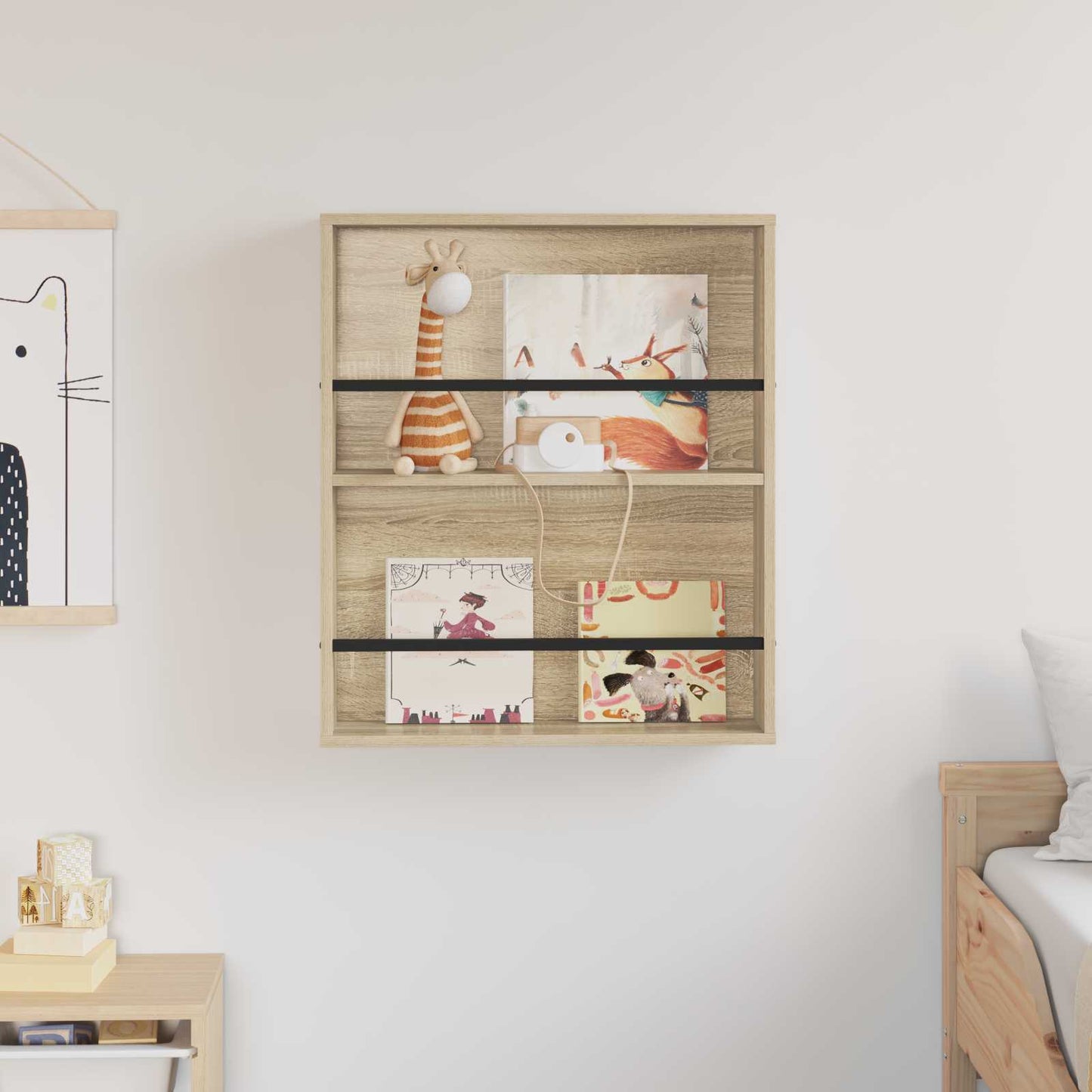 Tijdschrift Rek Bewerkt Hout 1 60 x 12 x 70 cm Sonoma eiken