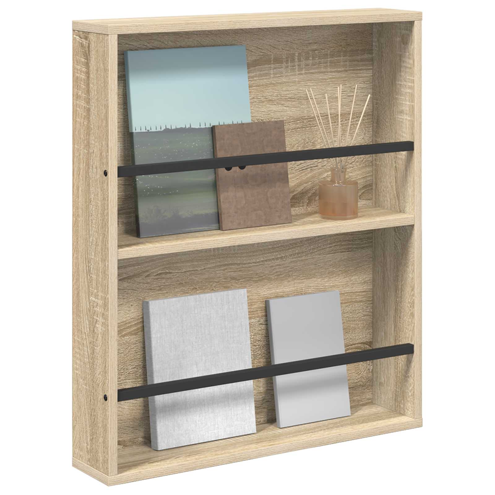 Tijdschrift Rek Bewerkt Hout 1 60 x 12 x 70 cm Sonoma eiken