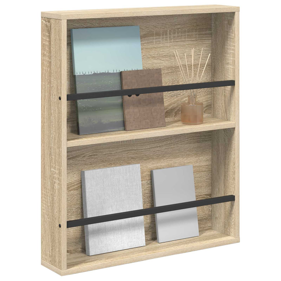 Tijdschrift Rek Bewerkt Hout 1 60 x 12 x 70 cm Sonoma eiken