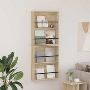 Tijdschriftenrek 2 stuks 60x12x70 cm Sonoma eiken