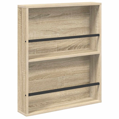 Tijdschrift Rek 2 Pcs Bewerkt Hout 60 x 12 x 70 cm Sonoma eiken