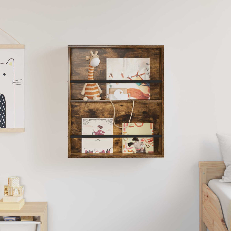 Tijdschrift Rek Bewerkt Hout 1 60 x 12 x 70 cm Gerookt eiken